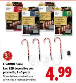 Lidl LIVARNO home Luci LED decorative con picchetto, 4 o 5 pezzi offerta