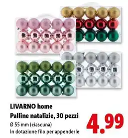 Lidl LIVARNO home Palline natalizie, 30 pezzi offerta
