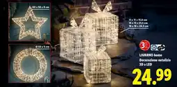 Lidl LIVARNO home Decorazione natalizia 3D a LED offerta