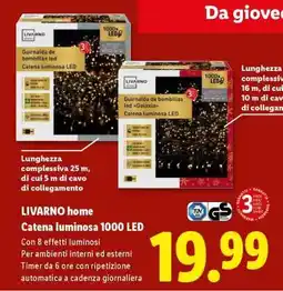 Lidl LIVARNO home Catena luminosa 1000 LED offerta