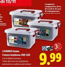 Lidl LIVARNO home Catena luminosa 200 LED offerta