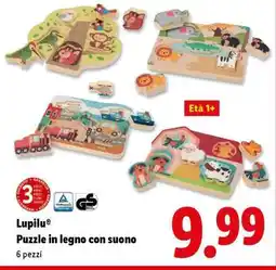 Lidl Lupilu Puzzle in legno con suono offerta