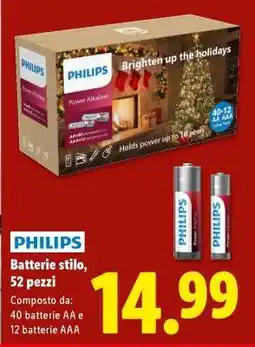 Lidl PHILIPS Batterie stilo, 52 pezzi offerta