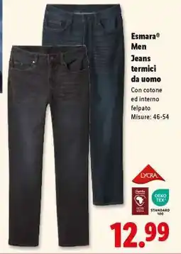 Lidl Esmara Men Jeans termici da uomo offerta