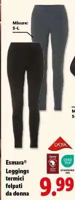 Lidl Esmara Leggings termici felpati da donna offerta