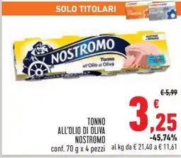 Conad Tonno all'olio di oliva Nostromo offerta