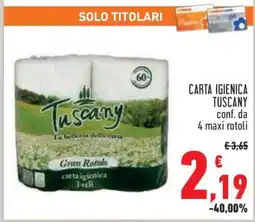 Conad CARTA IGIENICA TUSCANY offerta