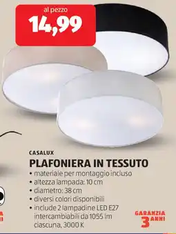 ALDI CASALUX Plafoniera in tessuto offerta
