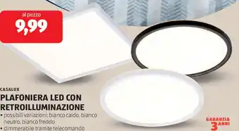 CASALUX plafoniera led con retroilluminazione