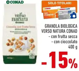 Conad Granola biologica verso natura CONAD offerta