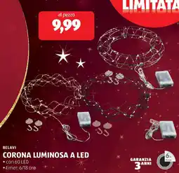 ALDI BELAVI Corona luminosa a led offerta