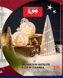 ALDI CASALUX Decorazioni natalizie a led in ceramica offerta