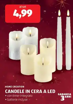 ALDI HOME CREATION candele in cera a led offerta