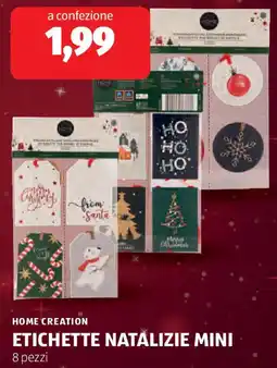 ALDI HOME CREATION Etichette natalizie mini 8 pezzi offerta
