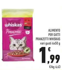 Conad Alimento per gatti pranzetti WHISKAS offerta