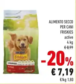 Conad Alimento secco per cani friskies active offerta