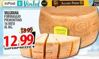 Valgrana formaggio piemontino 16 mesi