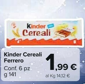 Carrefour Market Kinder cereali offerta