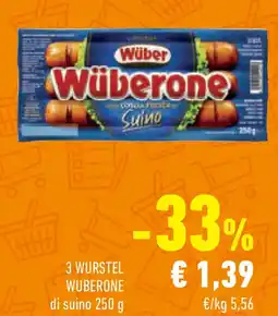 Conad Superstore 3 wurstel wuberone di suino offerta