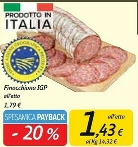Carrefour Market Finocchiona igp offerta