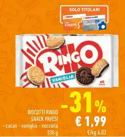 Conad Superstore Biscotti ringo snack pavesi offerta