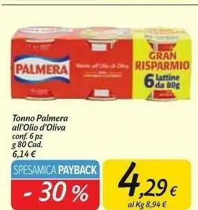 Carrefour Market Tonno all'olio d'oliva conf. 6 pz g 80 offerta