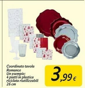 Carrefour Market Coordinato tavola romance offerta