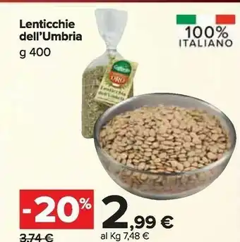 Carrefour Market Lenticchie 'umbria offerta