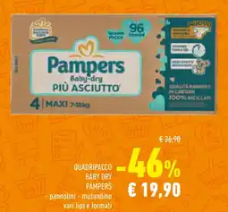 Conad Superstore Quadripacco baby dry PAMPERS offerta