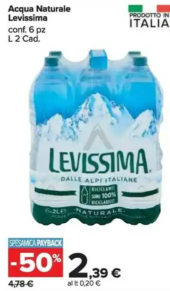 Carrefour Market Acqua naturale 1500 g(ml) offerta