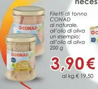 Conad City Conad - filetti di tonno al naturale 200 g(ml) offerta