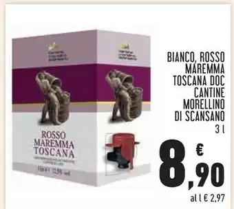 Conad City Cantine morellino di scansano bianco/ rosso maremma toscana doc offerta