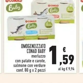 Conad Conad omogeneizzato baby merluzzo con patate e carote offerta