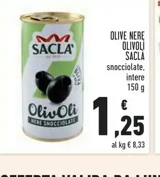 Conad Olive nere olivoli snocciolate 150 g offerta