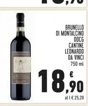 Conad Cantine leonardo da vinci brunello di montalcino docg offerta