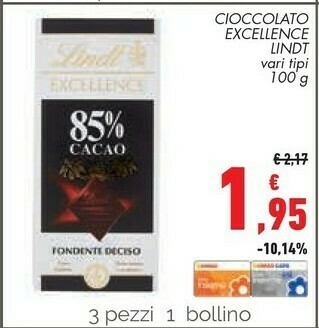 Conad Excellence 85% cacao 100 g(ml) offerta