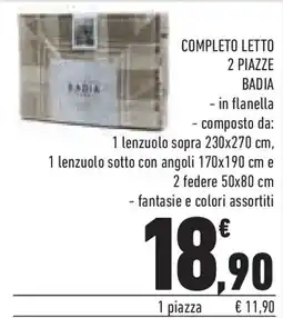 Conad Superstore Completo letto 2 piazze badia offerta