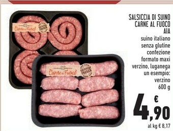 Conad Superstore Salsiccia di suino carne al fuoco offerta