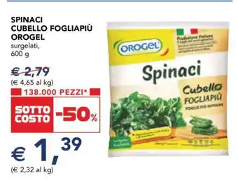 Esselunga Spinaci Cubello Fogliapiù Orogel offerta