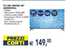 Esselunga TV LED UNITED 40 40HS90VDA offerta