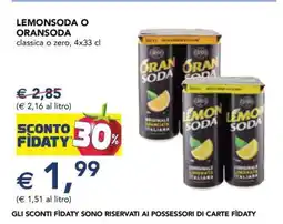 Esselunga LEMONSODA O ORANSODA offerta