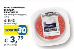 Esselunga Maxi Hamburger di Razza Piemontese offerta
