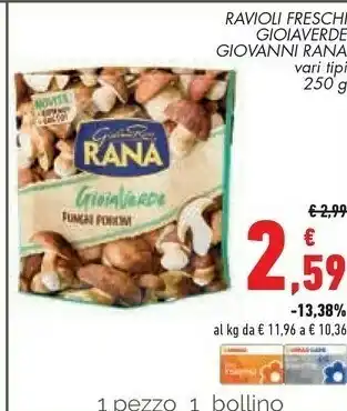 Conad Superstore Ravioli freschi gioiaverde 250 g offerta