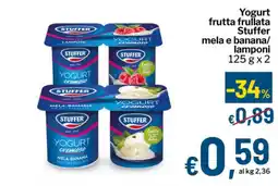 Qui Discount Yogurt frutta frullata Stuffer mela e banana/ lamponi offerta