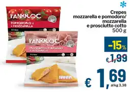 Qui Discount Crepes mozzarella e pomodoro/ mozzarella e prosciutto cotto offerta