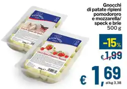 Qui Discount Gnocchi di patate ripieni pomodororo e mozzarella/ speck e brie offerta