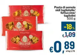 Qui Discount Pasta di semola nidi tagliatelle/ fettuccine/ tagliolini offerta