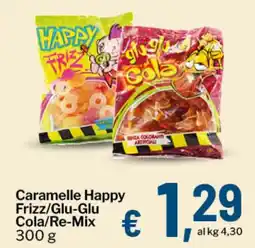 Qui Discount Caramelle Happy Frizz/Glu-Glu Cola/Re-Mix offerta