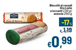 Qui Discount Biscotti ai cereali Ore Liete croccanti/ arancia offerta