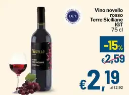 Qui Discount Vino novello rosso Terre Siciliane IGT offerta